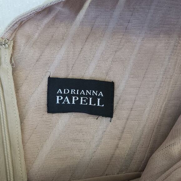 Adriana Papell truffle empire waist dress champagne sheath dress Size 6 Formal - Picture 10 of 11